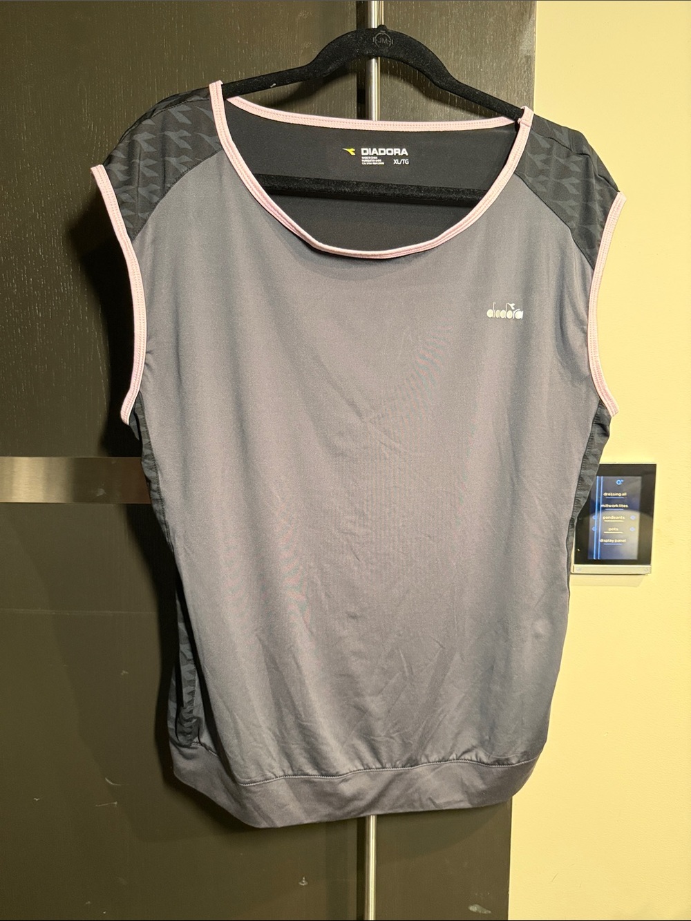 Diadora Gray Tank Top with Pink Trim - Women's Athletic Tee